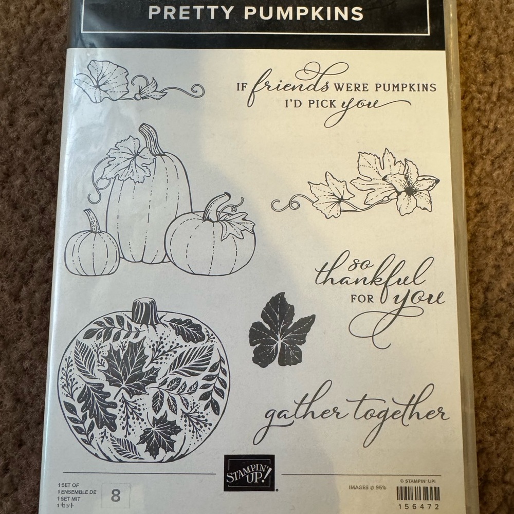 Stampin' Up! Pretty Pumpkins Clear Stamp Set - Black